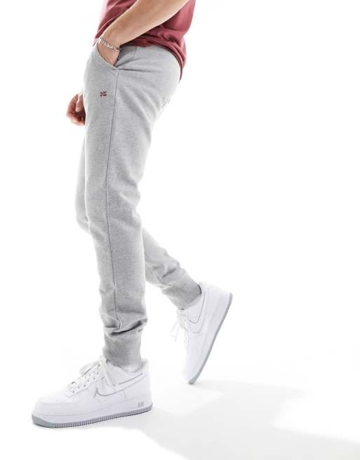 Napapijri – Malis – Fleece-Jogginghose in Grau mit kleinem Logo