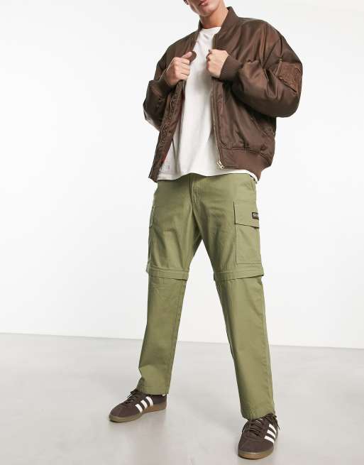 Napapijri Manabi zip off convertible cargo trousers in khaki