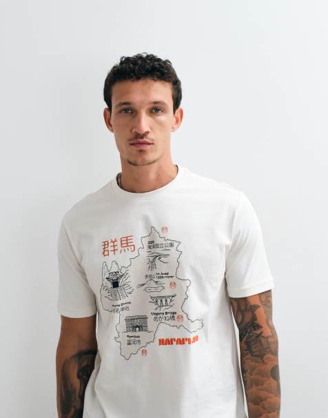 Napapijri map t-shirt in white - view 1