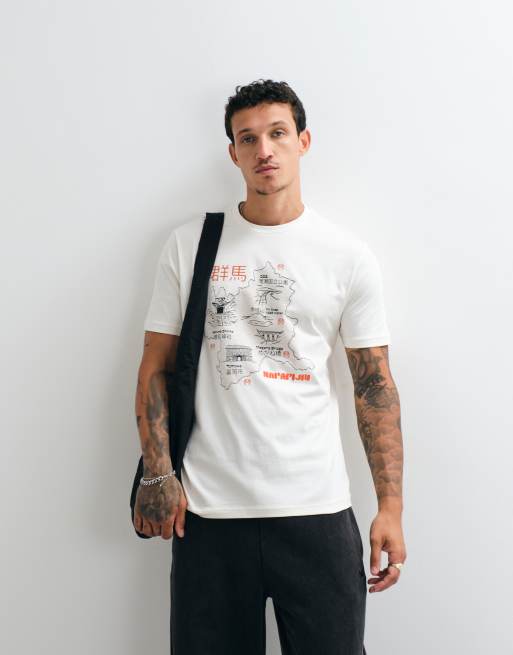 Napapijri map t-shirt in white, 2 of 5