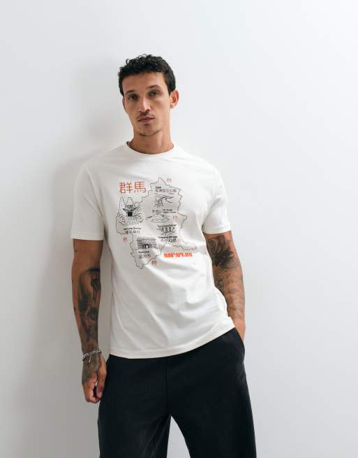 Napapijri map t-shirt in white, 5 of 5