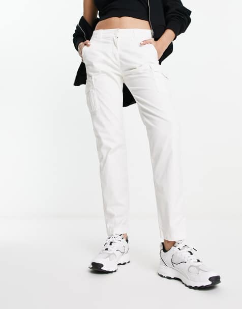 Napapijri Marin tapered leg woven cargo pants in white - view 1
