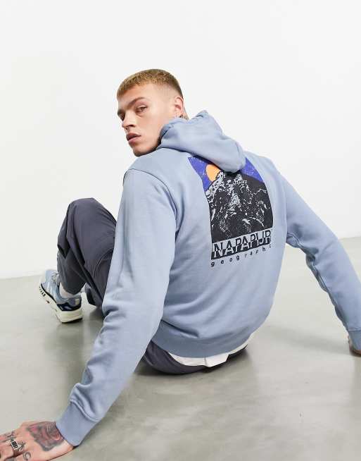 Napapijri Mataje back print hoodie in blue