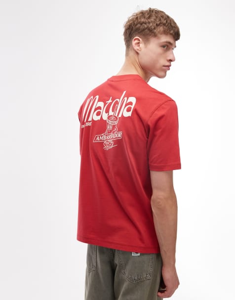 Napapijri - Matcha - Rød T-shirt med print på ryggen - view 1