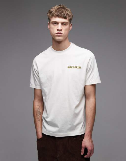 Napapijri – Matcha – Vit t-shirt med tryck på ryggen, 3 av 5