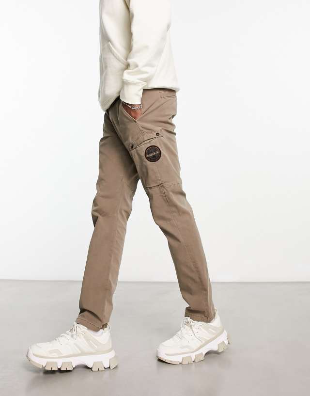 Napapijri - milagaro tapered cargo trousers in brown