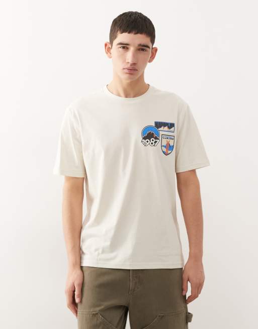 Napapijri Montepiana back print t-shirt in beige, 3 of 5