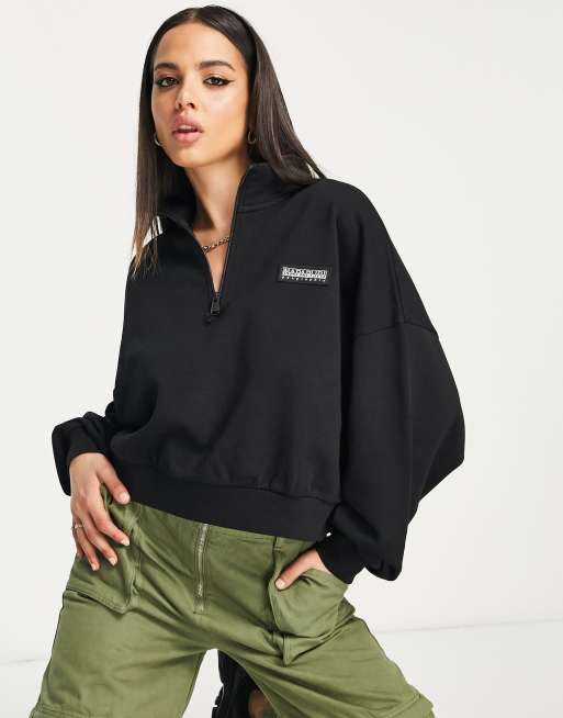 Napapijri Morgex High Neck Sweatshirt In Black Asos