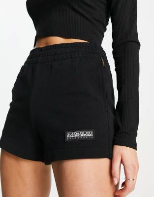 Logo fleece high-waisted short