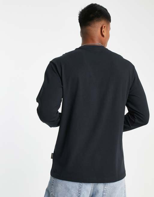 Napapijri mountain graphic print long sleeve t-shirt in black, 2 of 4