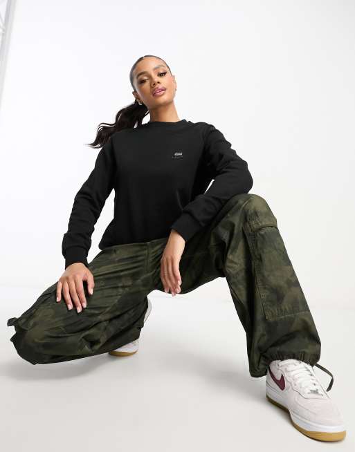 Napapijri Nina small logo fleece sweatshirt in black