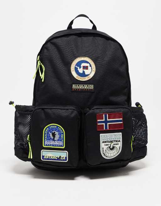 Napapijri Ohrid backpack with embroidered patches in black