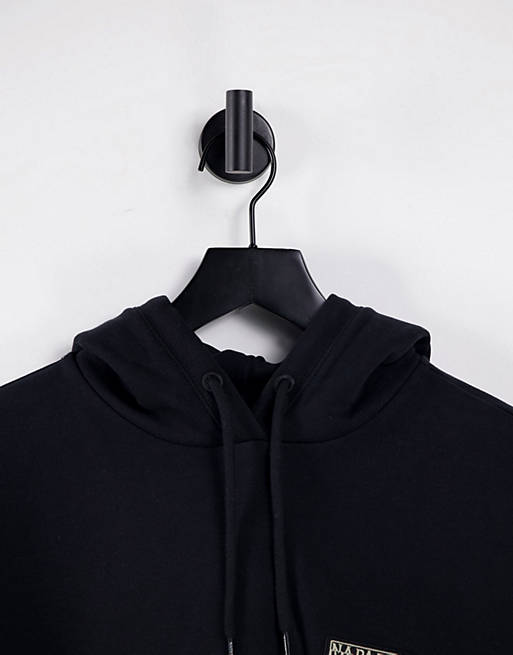 Women Napapijri Patch cropped hoodie in black 