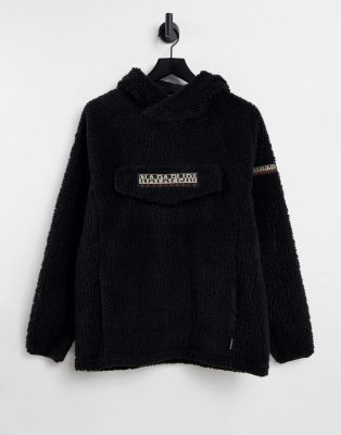 Napapijri Patch Curly hoodie in black