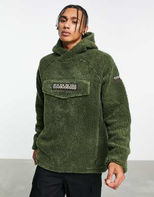 Napapijri Patch Curly hoodie in green