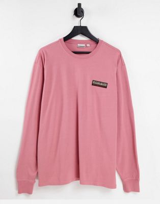 Napapijri Patch long sleeve t-shirt in pink