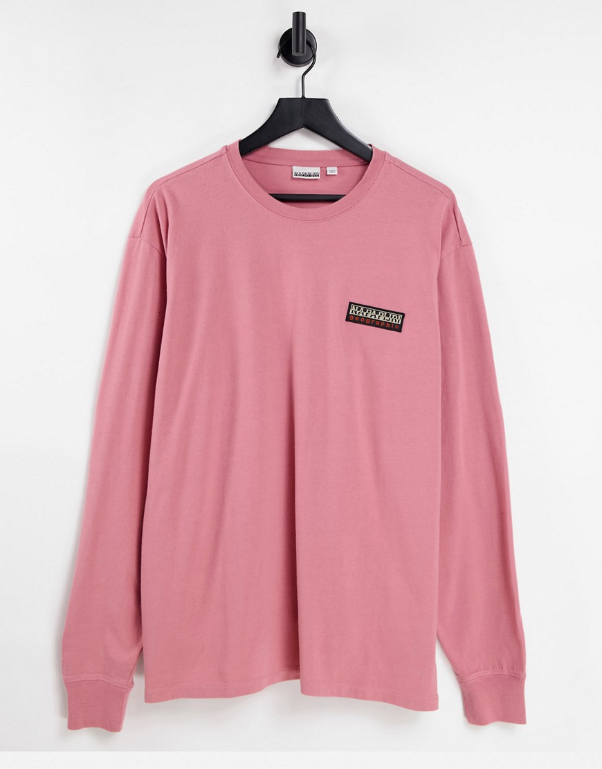 Napapijri Patch long sleeve t-shirt in pink