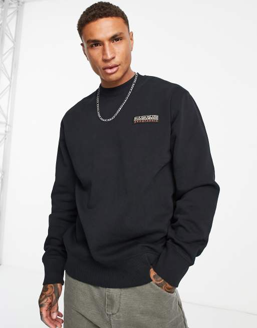 Napapijri Patch sweatshirt in black ASOS