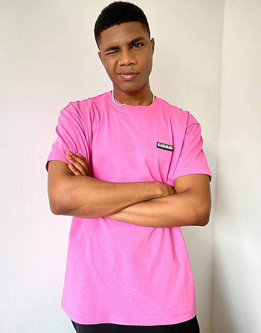 Napapijri Patch t-shirt in pink