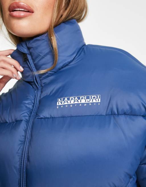Napapijri - Piumino blu con riquadro del logo, 3 di 4