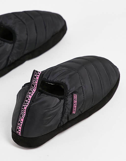 Women Slippers/Napapijri Plume padded slippers in black 