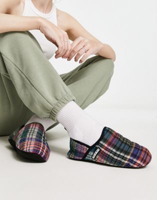 Napapijri plume padded slippers in check print - ASOS Price Checker