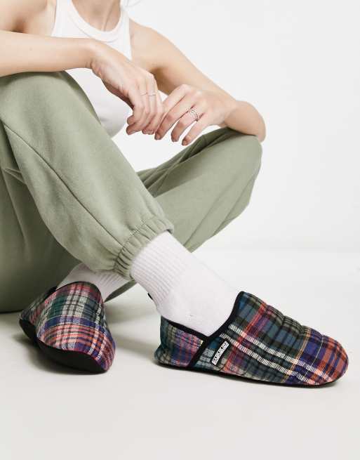 Napapijri plume padded slippers in check print