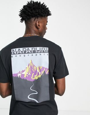Napapijri Quintino back print t-shirt in black