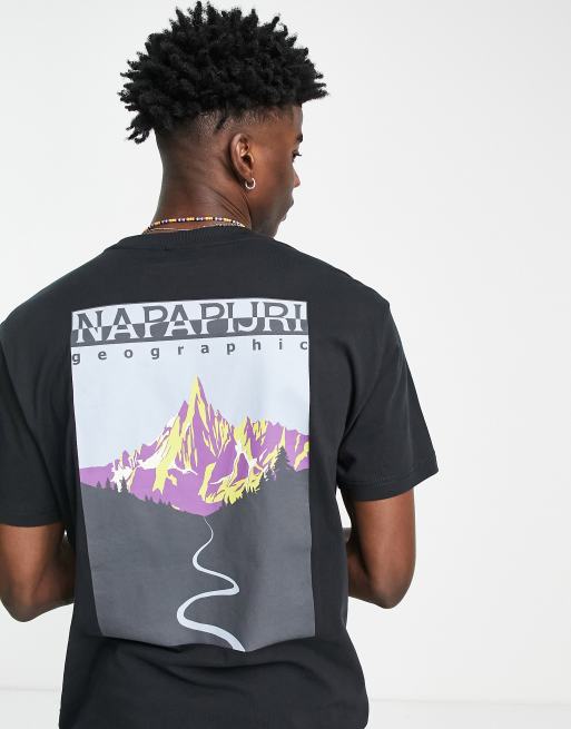 Napapijri Quintino T shirt imprim au dos Noir ASOS