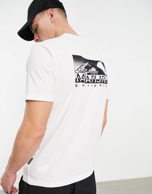 Napapijri Quito back print t-shirt in white Exclusive at ASOS