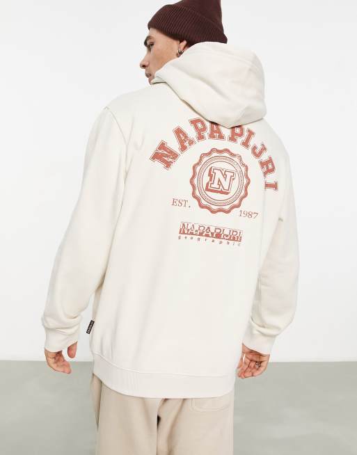 Napapijri - Quito - Felpa con cappuccio in pile bianco sporco