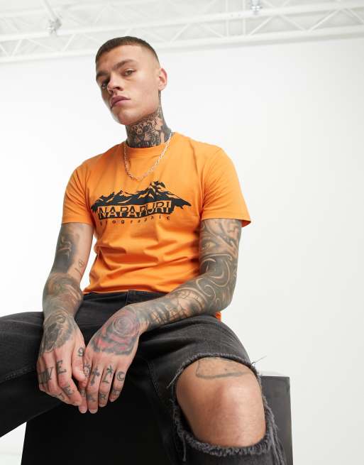 Napapijri Racing t-shirt in orange | ASOS