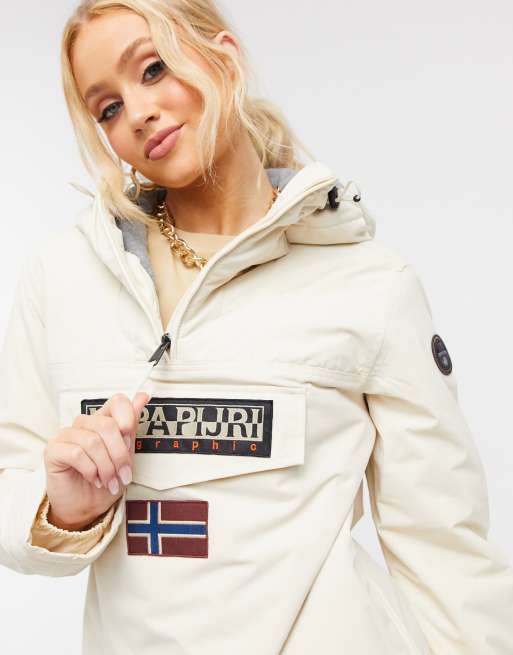 moederlijk Brouwerij Tien Napapijri Rainforest Winter 4 jacket in white | ASOS