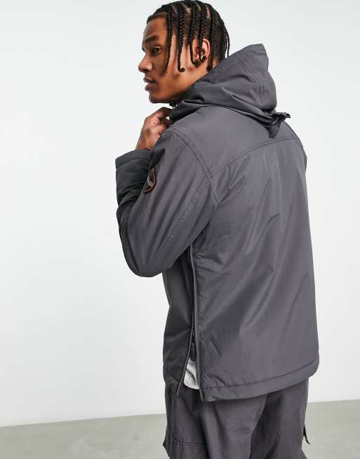 Napapijri Rainforest Winter water-repellent insulated overhead jacket in dark grey, 3 of 4