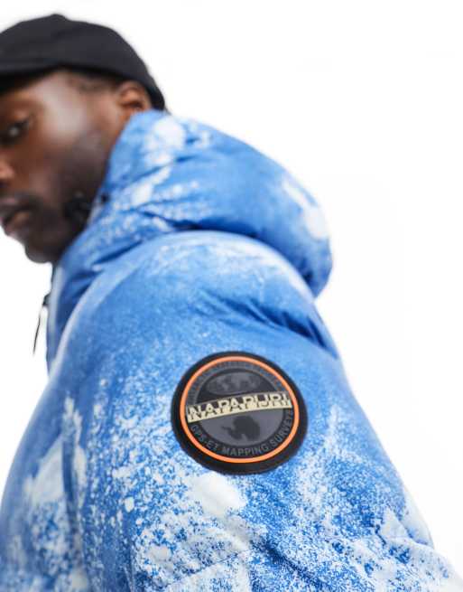 Napapijri Raspeball puffer jacket with logo patches in snow print, 2 of 4