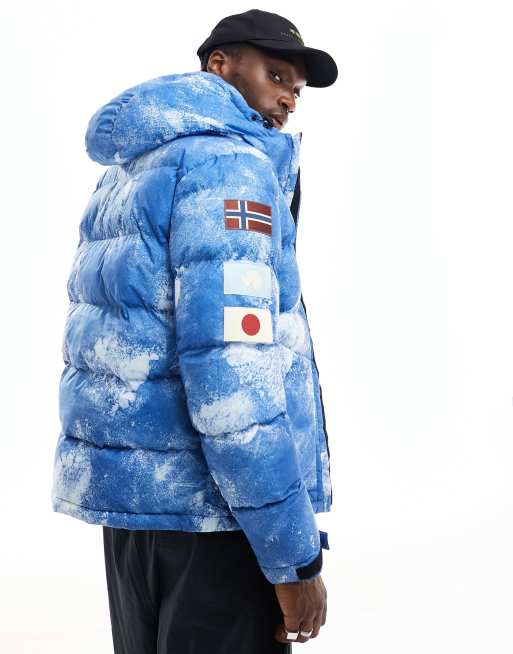 Napapijri Raspeball puffer jacket with logo patches in snow print