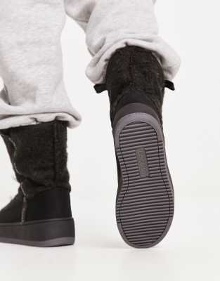 Napapijri Faux-fur Ankle Boots In Black