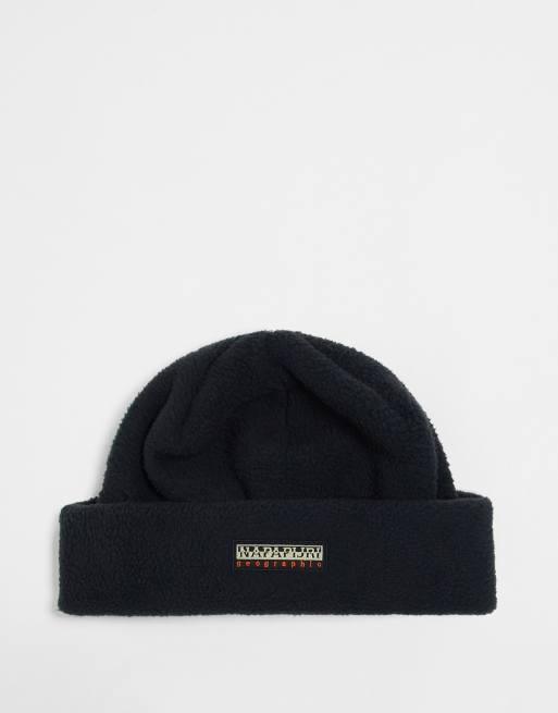 Napapijri - Rock - Beanie van fleece met logopatch in zwart