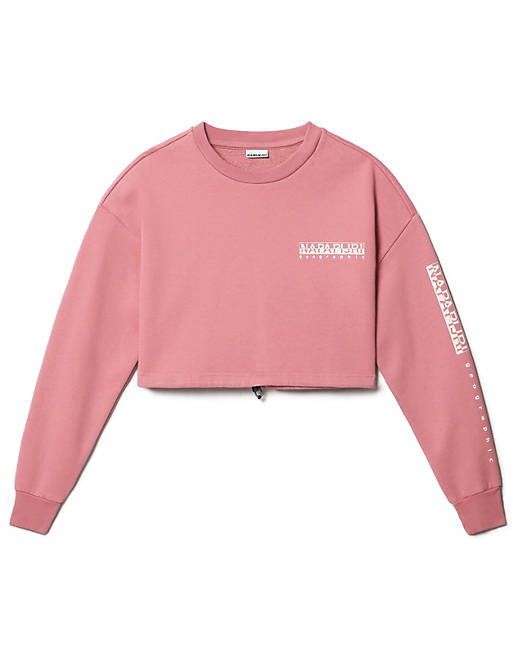 Napapijri Roen cropped sweatshirt in pink 