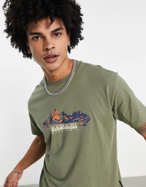 Napapijri - S-Backcountry - T-shirt à imprimé montagne - Vert