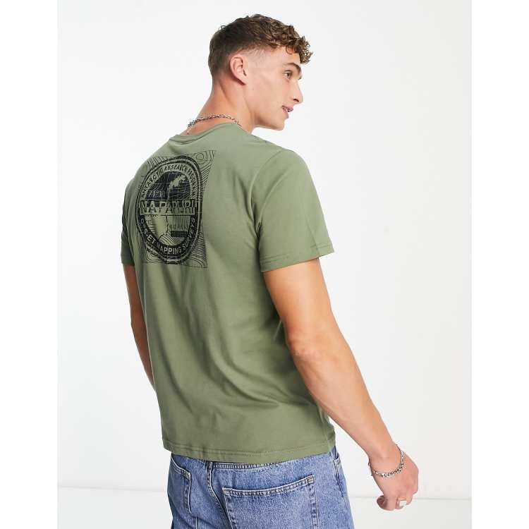 Napapijri s-edo back print t-shirt in green Exclusive to ASOS