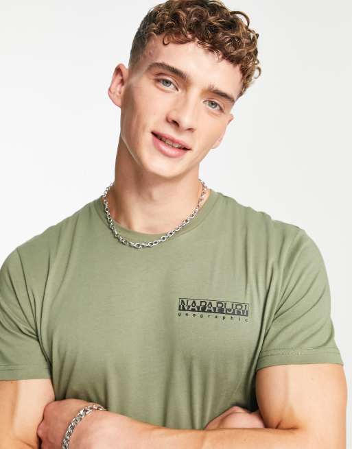 Napapijri s-edo back print t-shirt in green Exclusive to ASOS