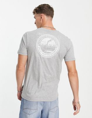 Napapijri s-edo back print t-shirt in grey Exclusive to ASOS