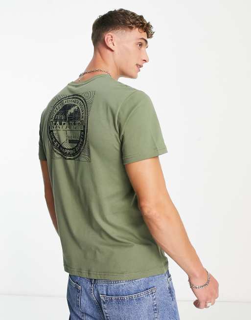 Napapijri - S-Edo - Grøn T-shirt med print på ryggen - Kun hos ASOS