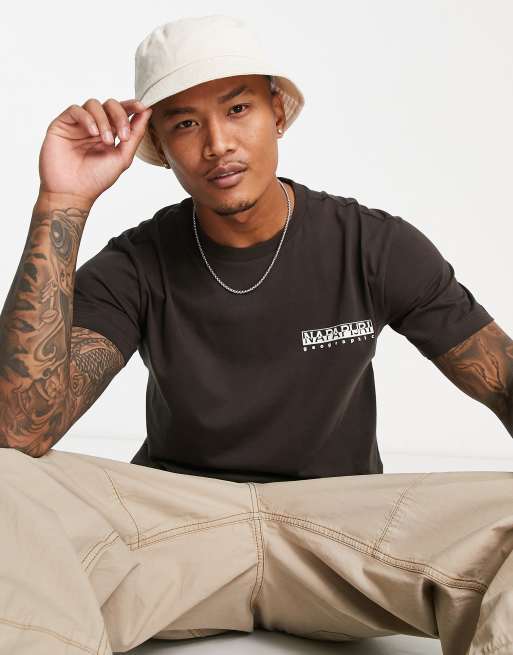 Napapijri S-Telemark mountain back print t-shirt in brown