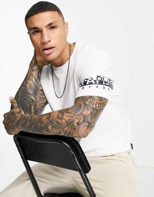 Napapijri – Sadas – T-Shirt in Weiß