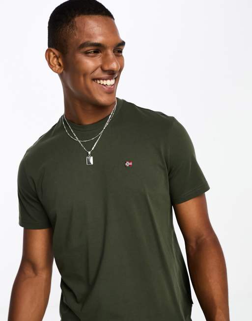 Napapijri - Salis - T-shirt met klein logo in kaki