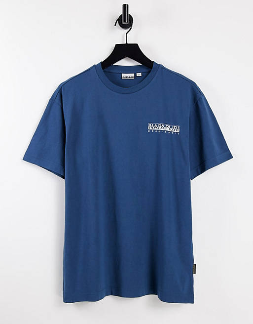 Sportswear Napapijri Saretine back print  t-shirt in blue 