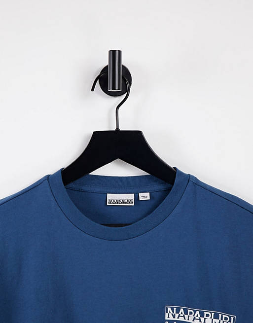 Sportswear Napapijri Saretine back print  t-shirt in blue 