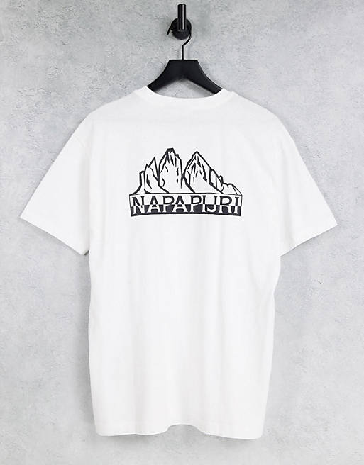 Napapijri Saretine back print t-shirt in white